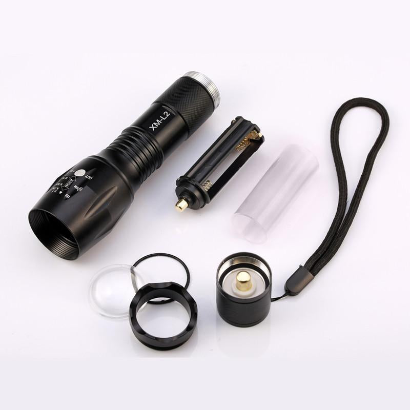 CREE XM-L2 Tactical LED Flashlight 4000 LM Zoomable - Indigo-Temple