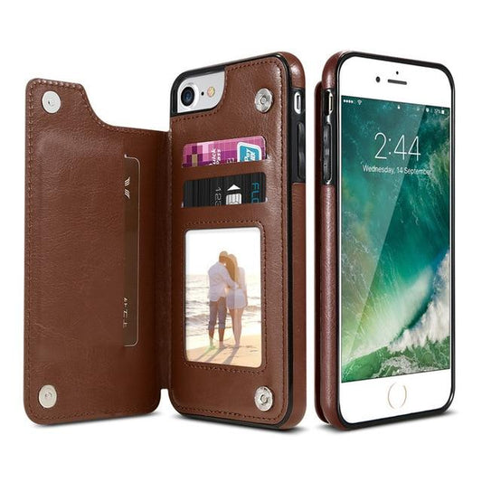 Flip Wallet Case For iPhone & Samsung - Indigo-Temple