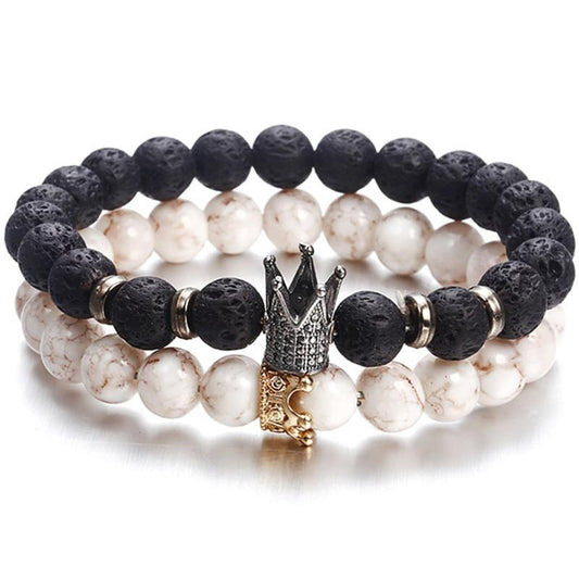 Classic Lava Stone Handmade Unisex Beaded Bracelets - Indigo-Temple