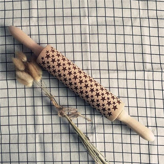 Christmas Embossing Rolling Pins - Indigo-Temple