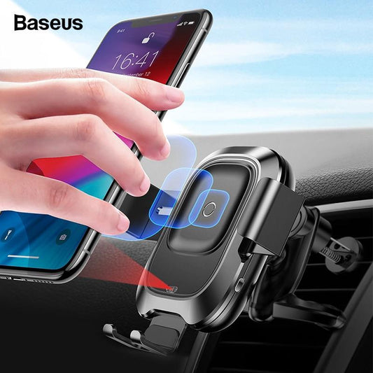 BASEUS Electric Auto-lock With Wireless Charging Car Mount - Indigo-Temple