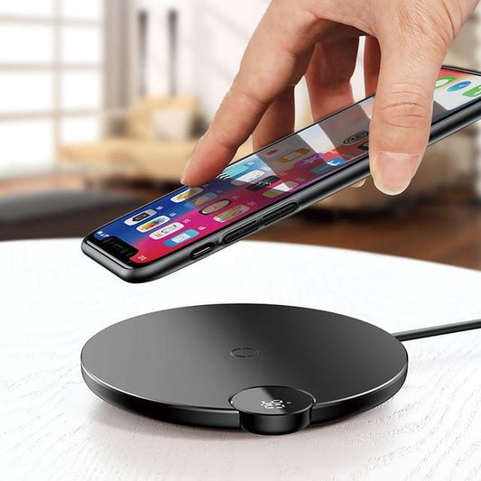 Baseus™ Qi Wireless LED Display 10W Charging Pad - Indigo-Temple