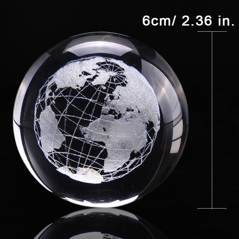 3D Laser-Engraved Decorative Crystal Globe - Indigo-Temple