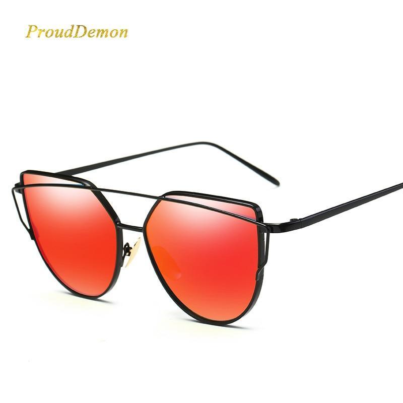 Retro Cat-Eye Women's Sunglasses - Indigo-Temple