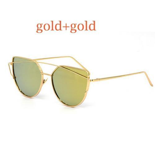 Retro Cat-Eye Women's Sunglasses - Indigo-Temple