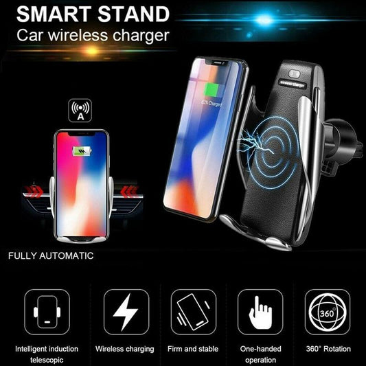 Electric-Auto Grip Phone Cradle and Qi Wireless Charger - Indigo-Temple