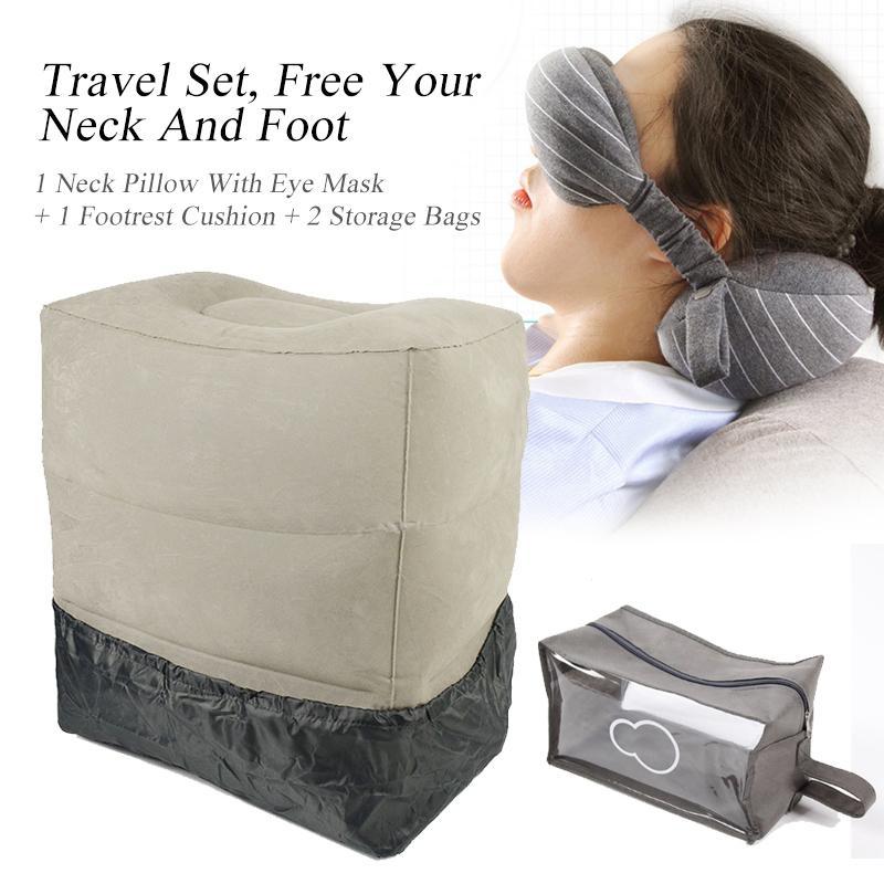 2 IN 1 Travel Mask & Neck Pillow - Indigo-Temple
