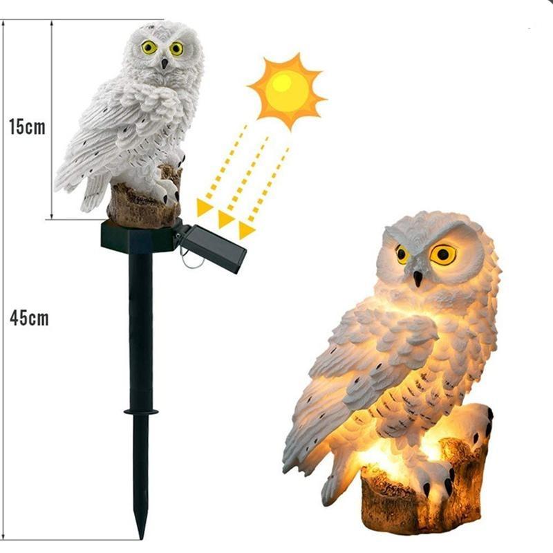 Solar Powered Waterproof Garden Owl LED Lamp