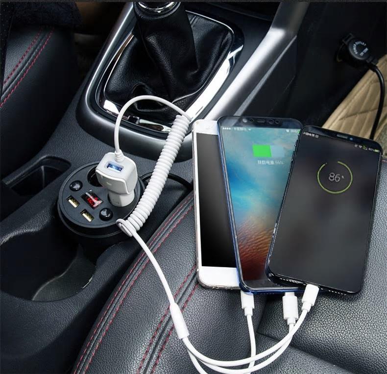 ChargingChief™ 3 In 1 Smart Car Charger - Indigo-Temple