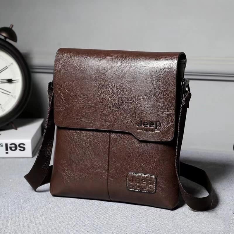 JEEP BULUO PU Leather Messenger Bag with Mach Wallet