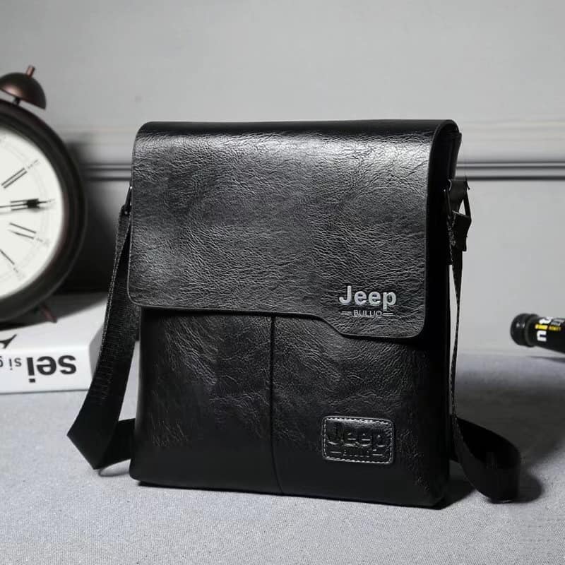 JEEP BULUO PU Leather Messenger Bag with Mach Wallet