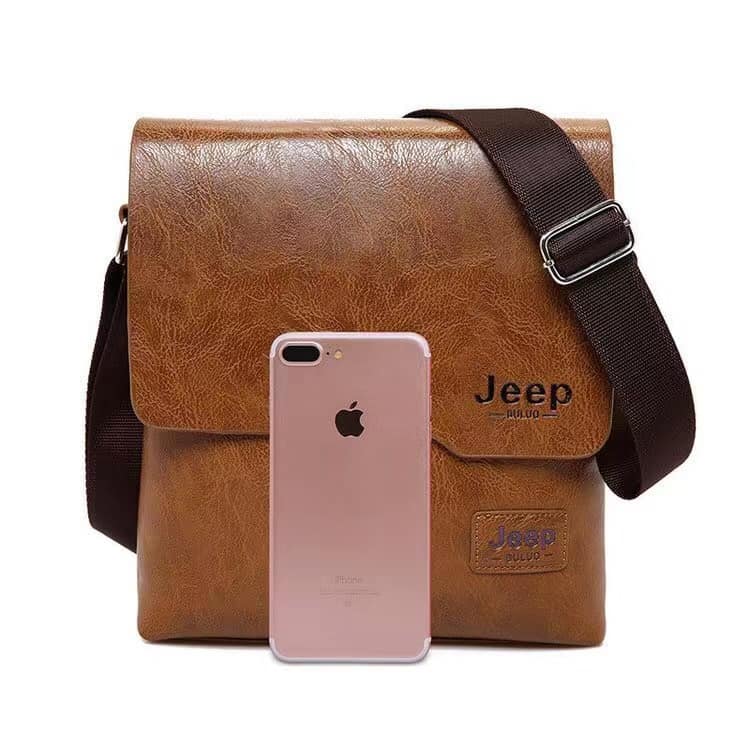 JEEP BULUO PU Leather Messenger Bag with Mach Wallet