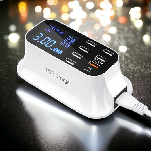 Quick Charge 40W LED Display 8 Ports Charge Station
