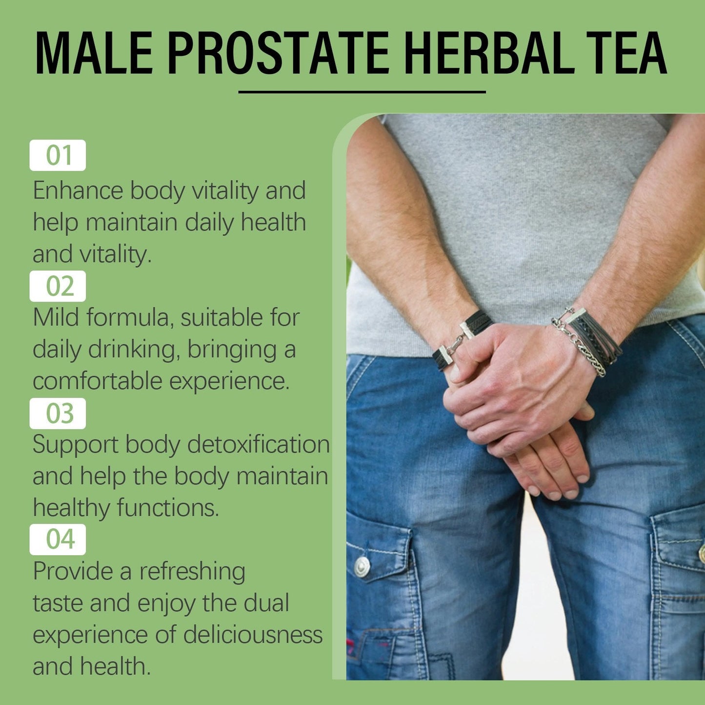 Male Prostate Health & Bladder Relief Fast-Acting Traditional Herbal Extracts Tea