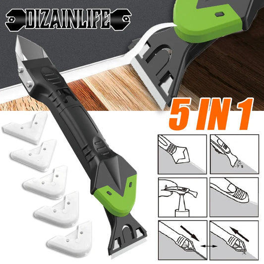 Versatile 5 in 1 Sealants Scraper Remover & Caulk Finisher Tool