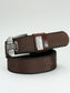 Urban Scale Metal-Like “Fish Scale” Texture Pin Buckle Canvas Belt