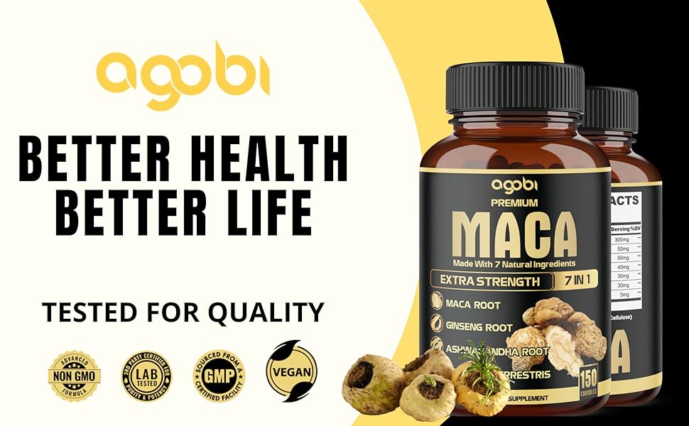 Extra Strength 7-in-1 Herbal Extracts Maca Root Blend for Male Vitality & Overall Wellness
