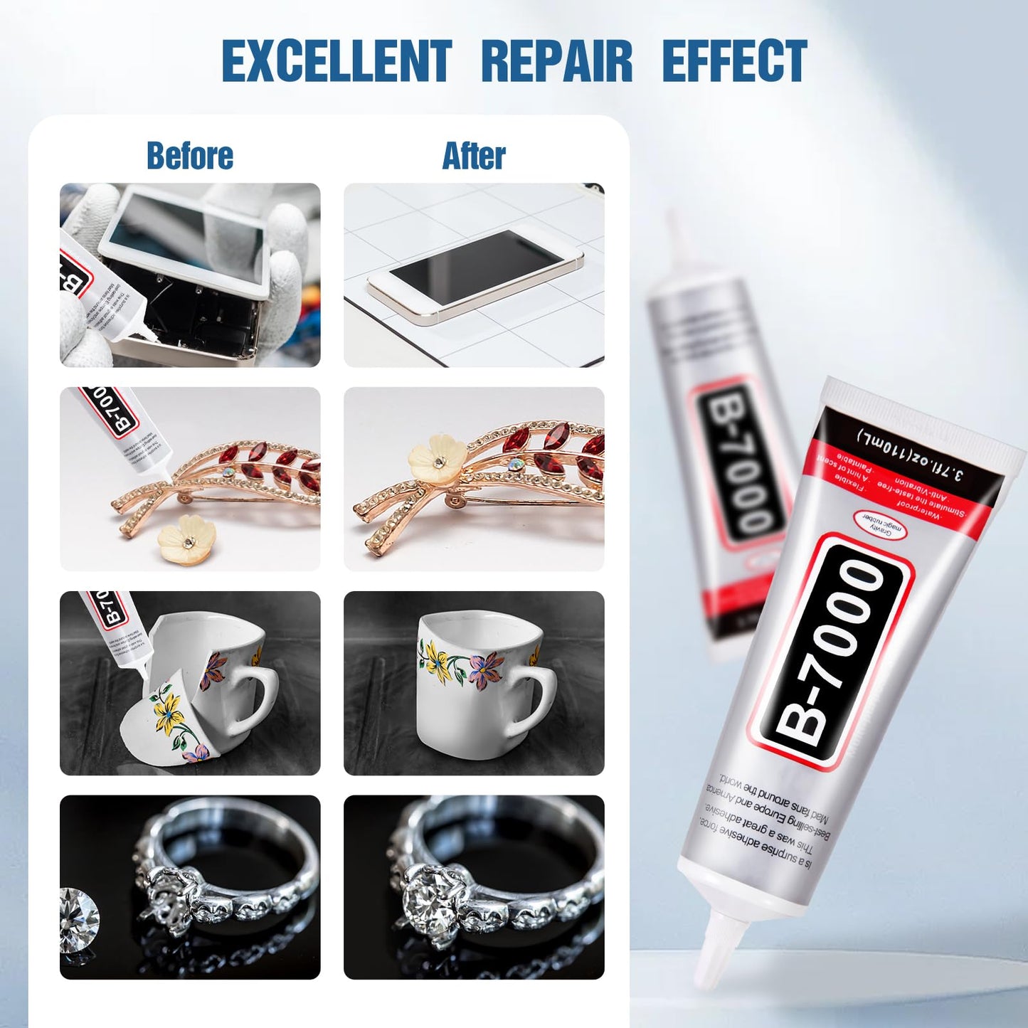 B-7000 Epoxy Resin Clear Contact Soft Glue With Precision Applicator