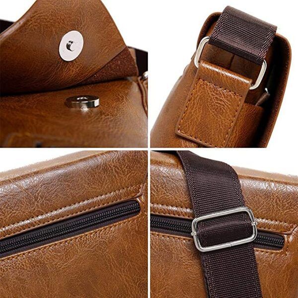 JEEP BULUO PU Leather Messenger Bag with Mach Wallet