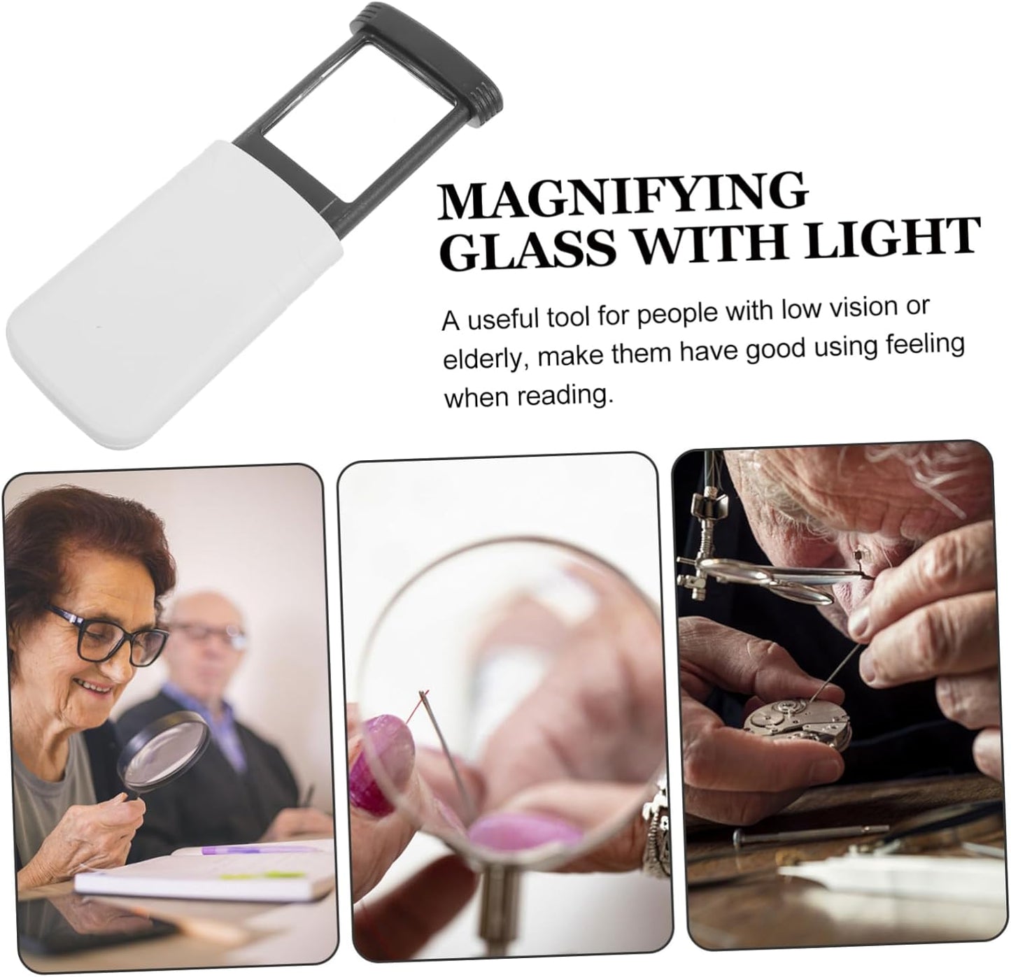 EZRead Senior-Friendly 4X Foldable LED Pocket LED Illuminated Magnifier