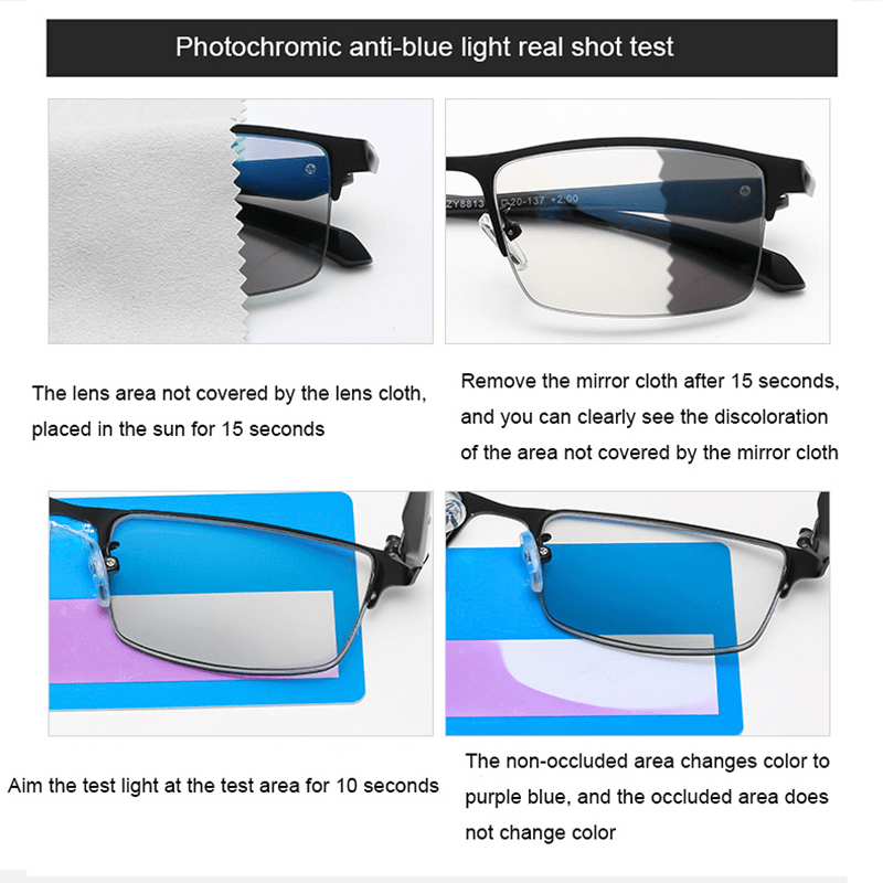 Ultra-Light Photochromic Crystal-Clear Vision Reading Glasses