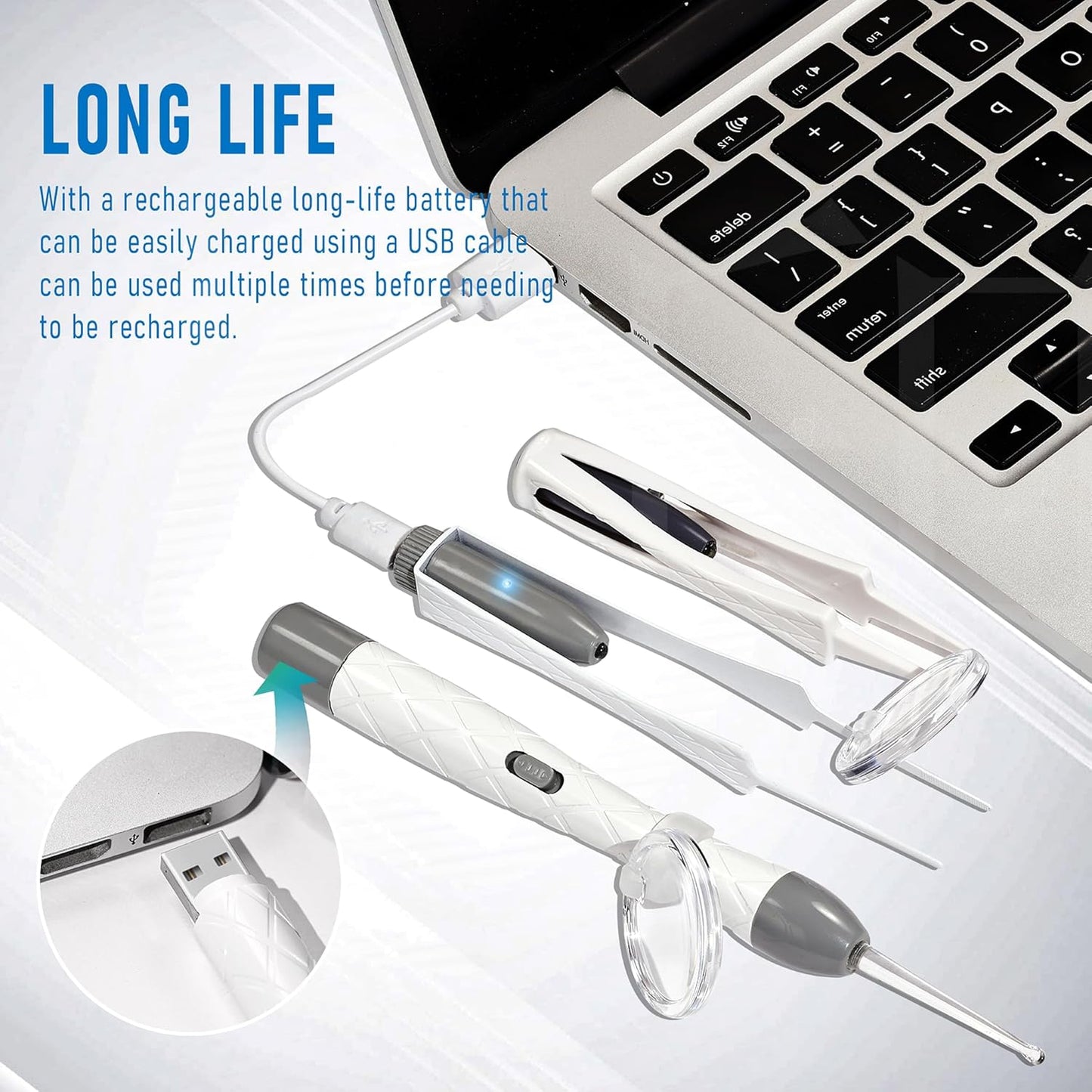 Extra-Safe Family Ear Cleaning Kit with LED Light, Magnifier, Tweezers & Multiple Spoon Heads