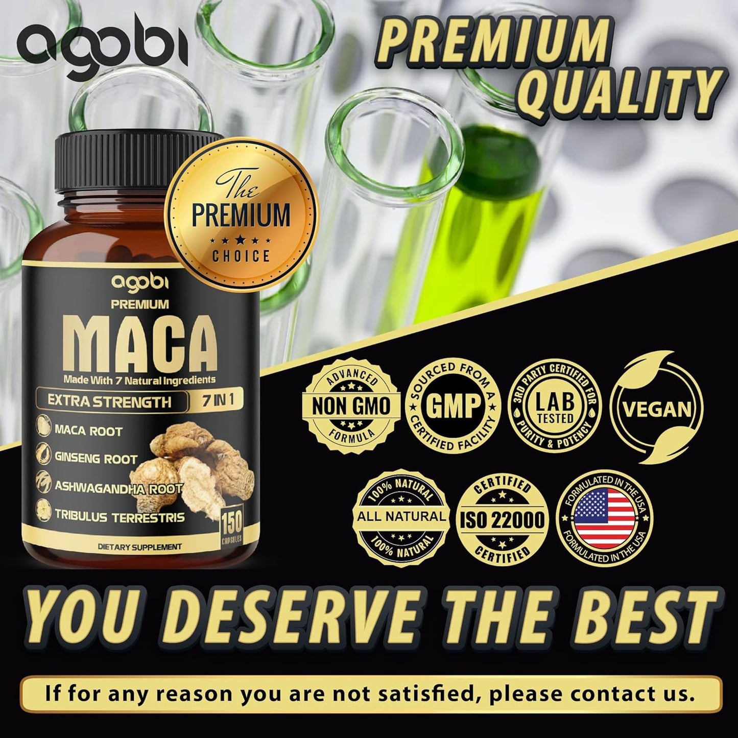 Extra Strength 7-in-1 Herbal Extracts Maca Root Blend for Male Vitality & Overall Wellness