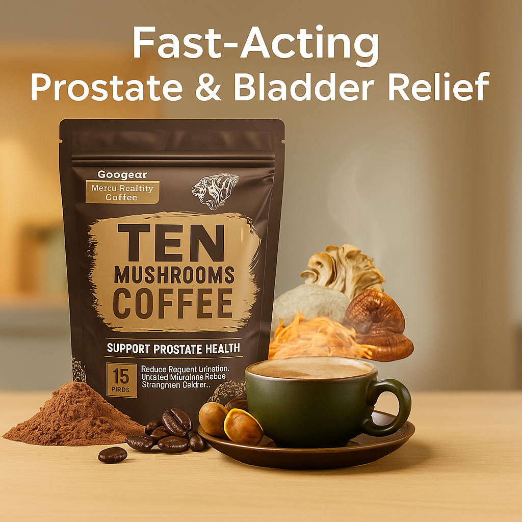 Googeer Men’s HealthyTen Mushrooms Coffee- Advanced Daily Support for Prostate Health