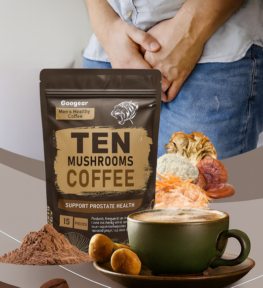 Googeer Men’s HealthyTen Mushrooms Coffee- Advanced Daily Support for Prostate Health