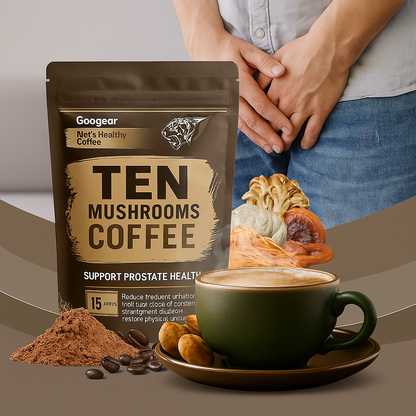 Googeer Men’s HealthyTen Mushrooms Coffee- Advanced Daily Support for Prostate Health