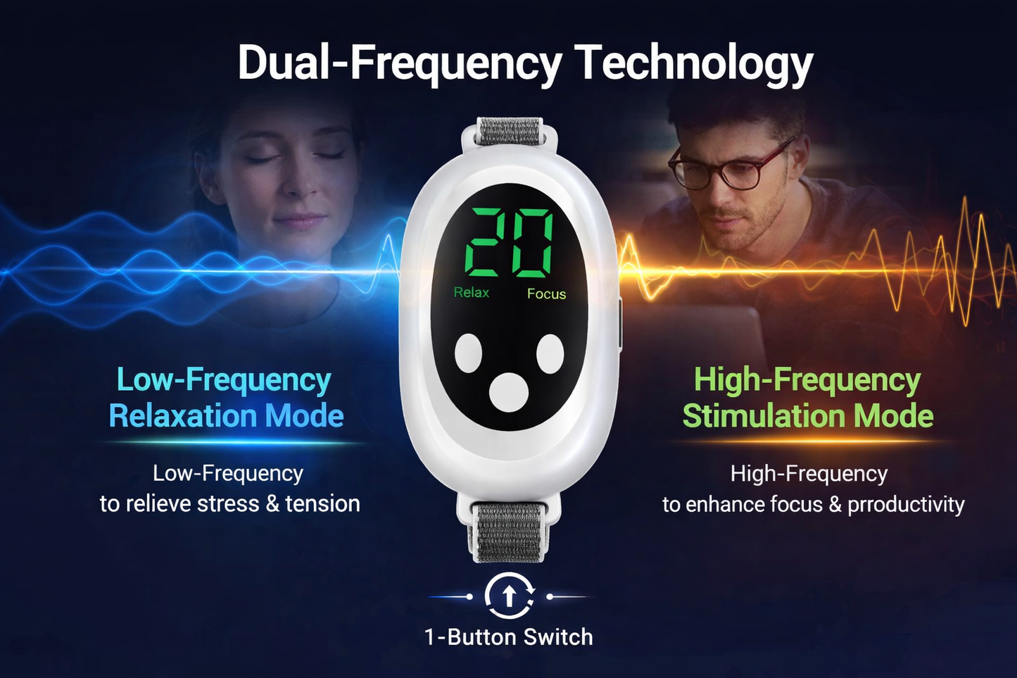 BalancePulse Smart Dual-Frequency EMS Sleep & Focus Regulator