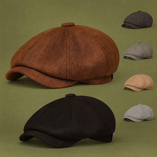 Retro Gatsby Style Classic 8-Panel Design Premium Twill Cotton Fabric Newsboy Cap