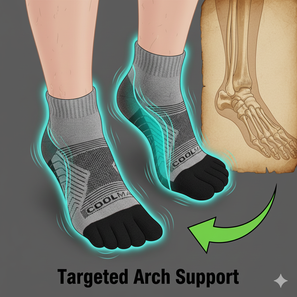 CoolMax ToeShield Toe-Separate Fungus & Wart Defense Socks (2-pair pack)