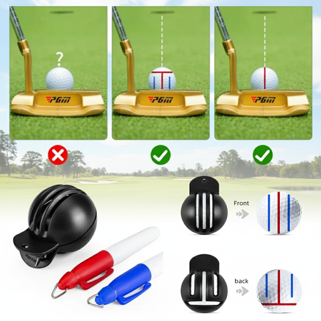 ProLine Golf Ball Alignment Kit – Liner Tool + Waterproof Marker Pens