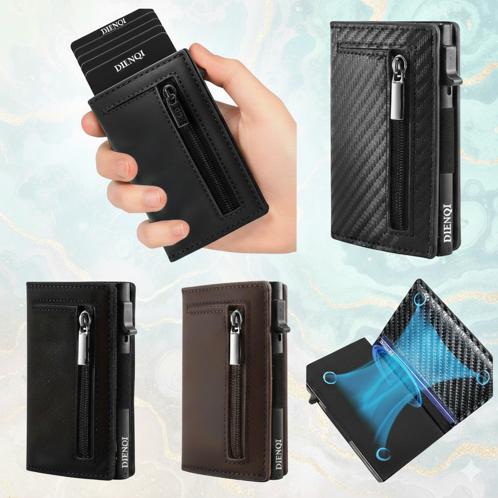 Effortless Access RFID Blocking Zippered Coins Pocket & Magnetic Closure Wallet