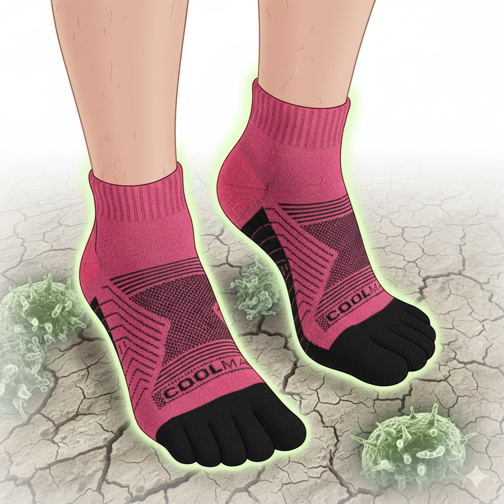 CoolMax ToeShield Toe-Separate Fungus & Wart Defense Socks (2-pair pack)