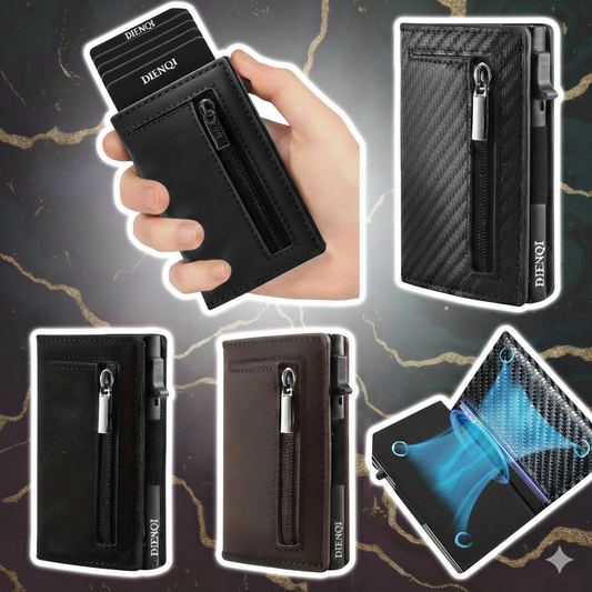 Effortless Access RFID Blocking Zippered Coins Pocket & Magnetic Closure Wallet