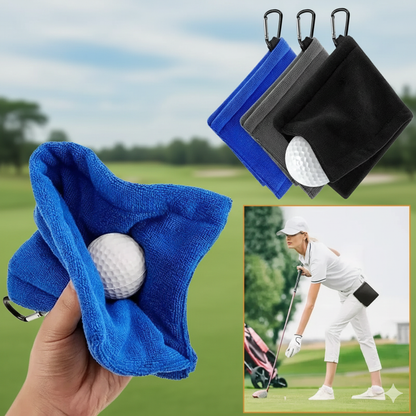 ProClean Pocket Microfiber Golf Ball Cleaning Towel with Clip (2 pcs)