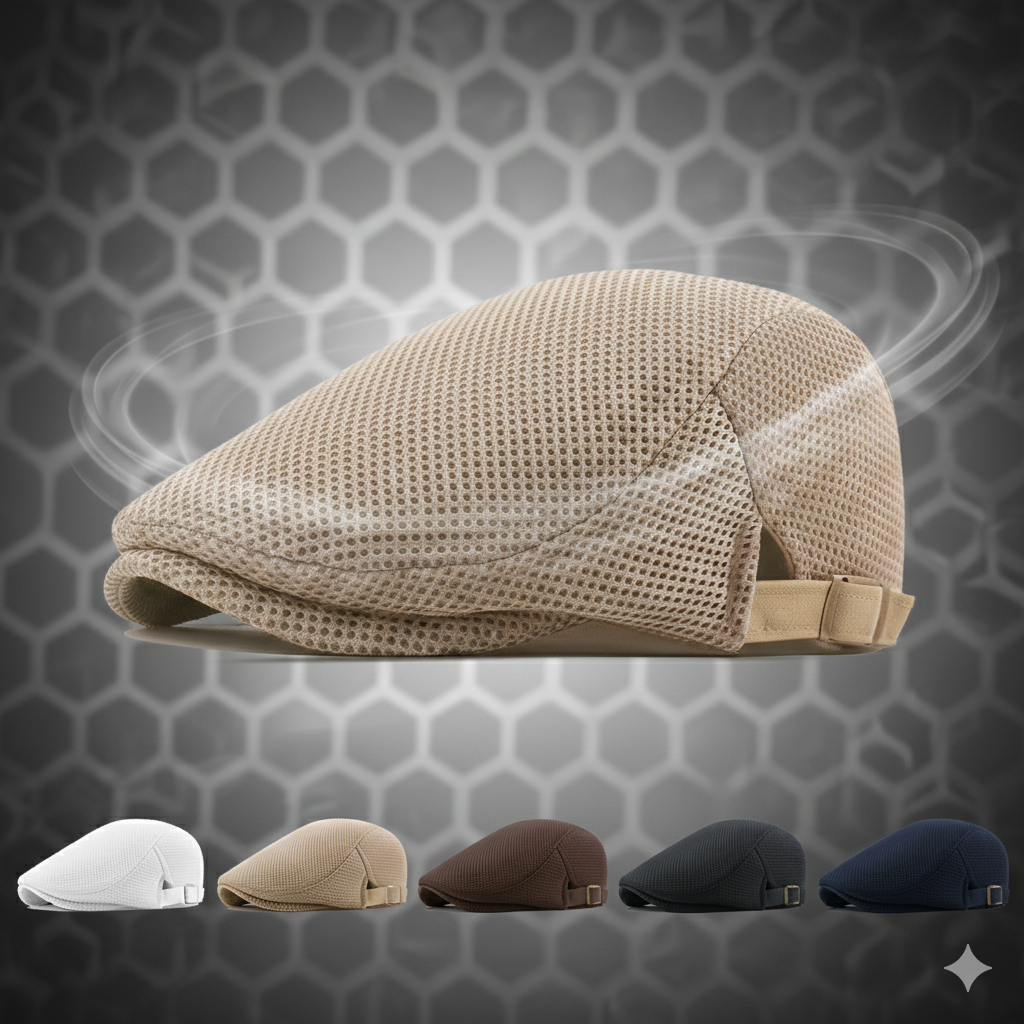 BreezeFit Adjustable Lightweight Breathable Mesh Newsboy Cap
