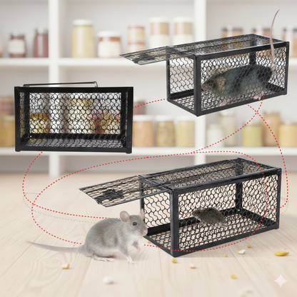 Metal Construction Smart Self-locking Safe and Humane Mousetrap
