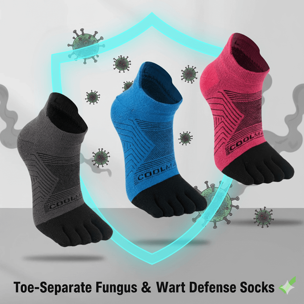 CoolMax ToeShield Toe-Separate Fungus & Wart Defense Socks (2-pair pack)