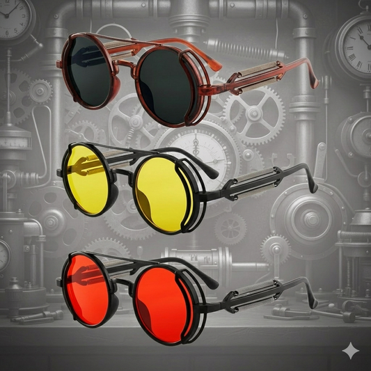 Retro Steampunk HD UV400 Glare-Blocking Sunglasses