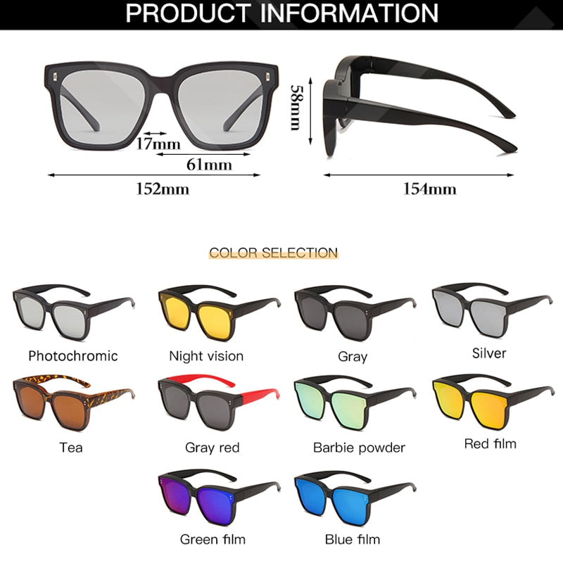 Polarized Driving Sunglasses - Wear Over Prescription Glasses