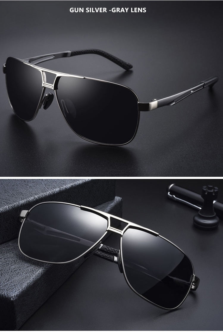 Polarized/Photochromic Square Magnesium Sunglasses