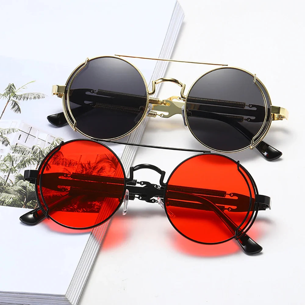 Retro Steampunk HD UV400 Glare-Blocking Sunglasses