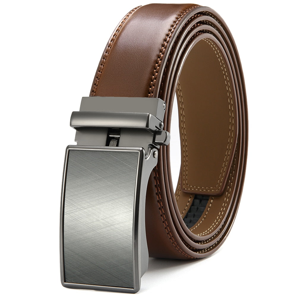 Premium Automatic Genuine Leather Ratchet Mechanism Belt