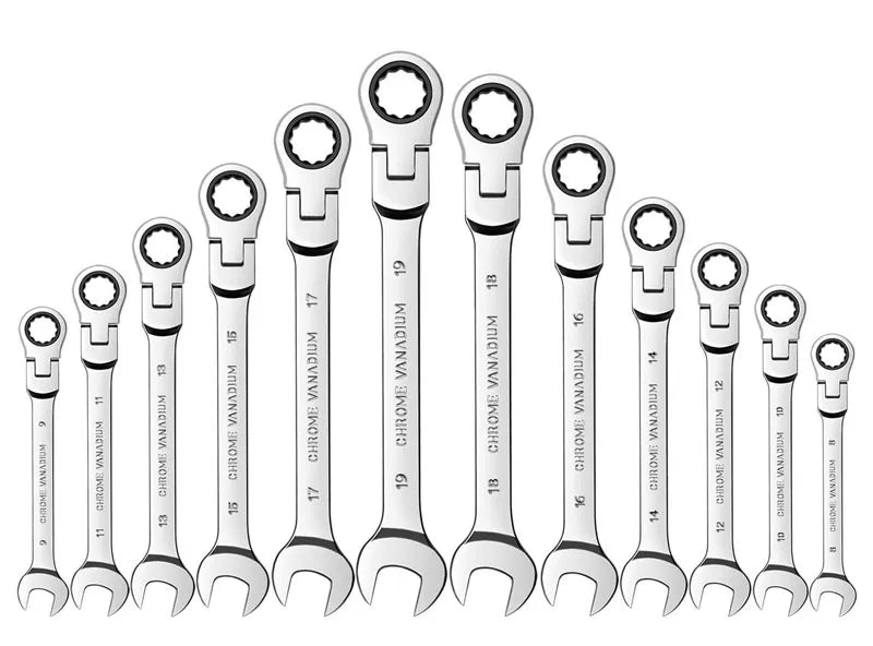 Flexible Pivoting Dual Head Metric 6mm-24mm Ratchet Wrench