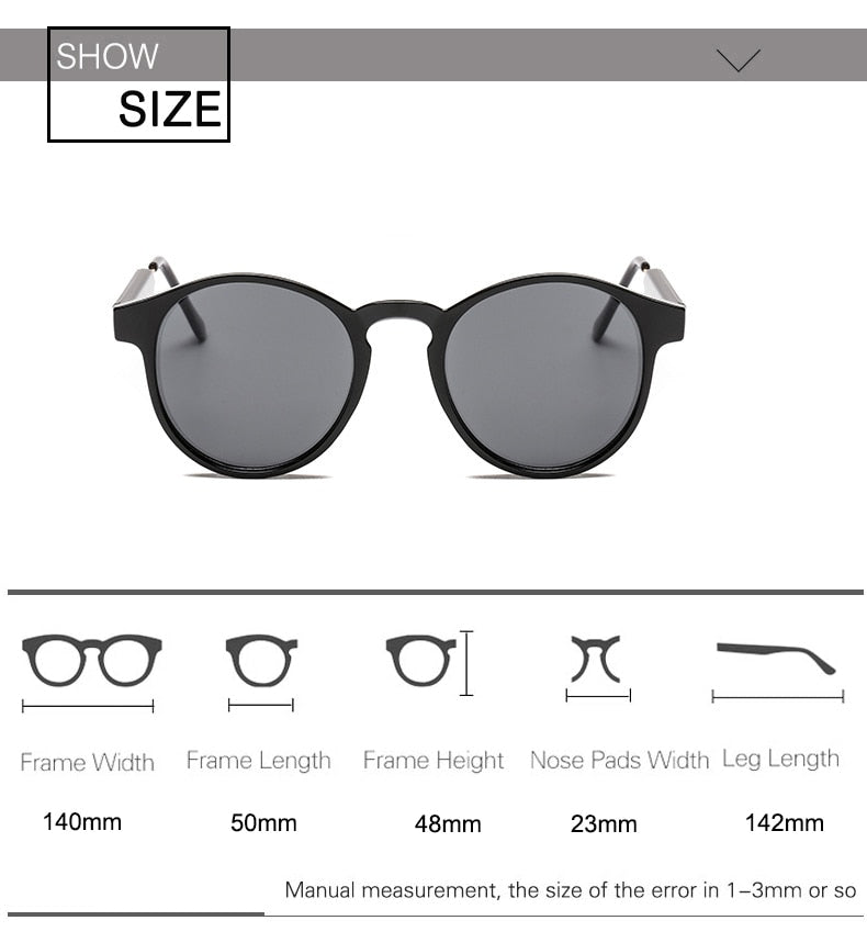 Retro Elegant Design UV400 Round Sunglasses