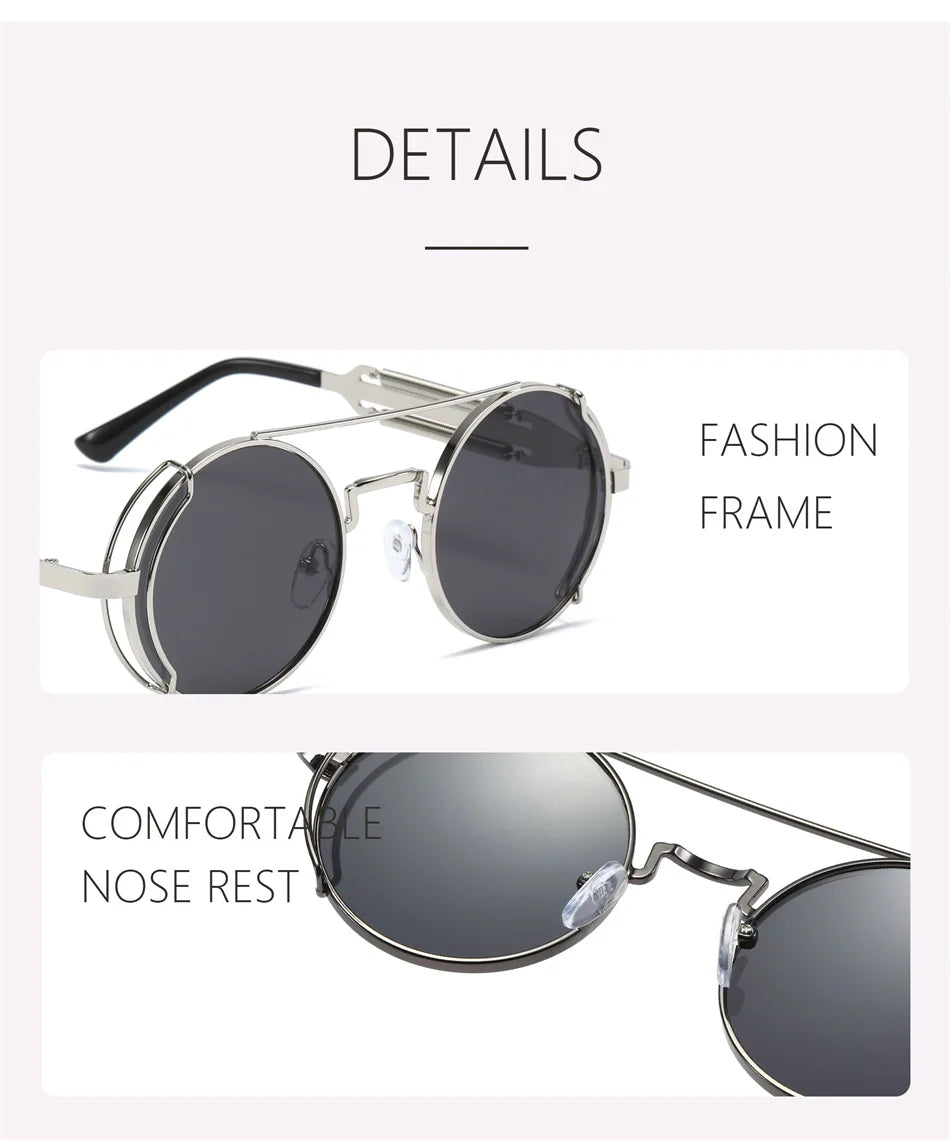 Retro Steampunk HD UV400 Glare-Blocking Sunglasses
