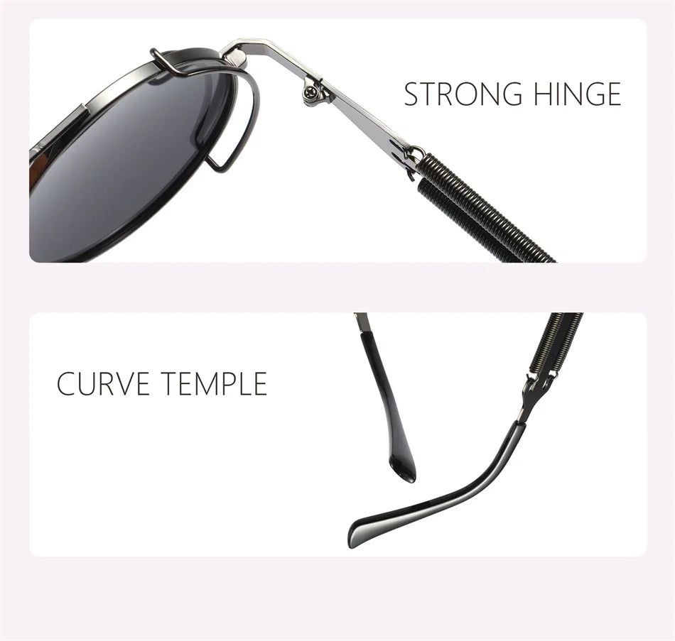 Retro Steampunk HD UV400 Glare-Blocking Sunglasses